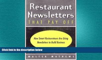 READ book  Restaurant Newsletters That Pay Off  DOWNLOAD ONLINE