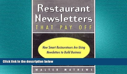 READ book  Restaurant Newsletters That Pay Off  DOWNLOAD ONLINE