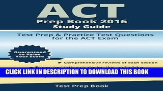 New Book ACT Prep Book 2016 Study Guide: Test Prep   Practice Test Questions for the ACT Exam