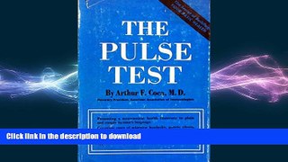 FAVORITE BOOK  The Pulse test: The secret of building your basic health FULL ONLINE