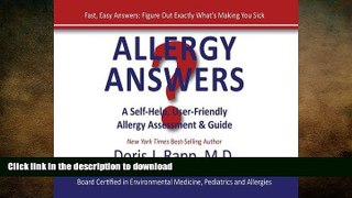 FAVORITE BOOK  Allergy Answers FULL ONLINE