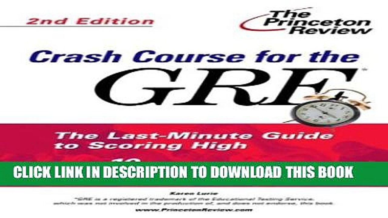 [PDF] Crash Course for the GRE, Second Edition (Graduate School Test Preparation) Full Online