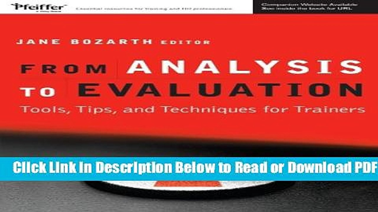 [Download] From Analysis to Evaluation: Tools, Tips, and Techniques for Trainers Free Online