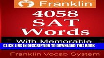 New Book Franklin 4058 SAT Words With Memorable Sentence Fragments