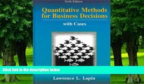 Big Deals  Quantitative Methods for Business Decisions with Cases  Free Full Read Most Wanted