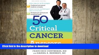 READ  50 Critical Cancer Answers: Your Personal Battle Plan for Beating Cancer  BOOK ONLINE