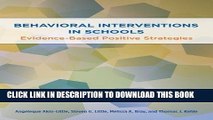 New Book Behavioral Interventions in Schools: Evidence-Based Postive Strategies (School Psychology