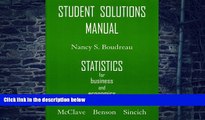 Big Deals  Student Solutions Manual for Statistics for Business   Economics  Best Seller Books