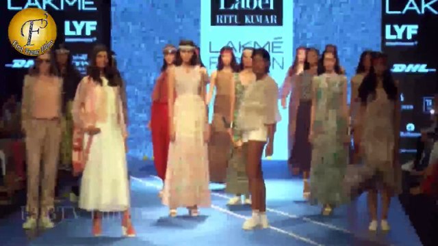 KRITI SHANON ON RAMP FOR DESIGNER RITU KUMAR THE LABEL COLLECTION LFW DAY 4