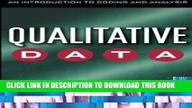 New Book Qualitative Data: An Introduction to Coding and Analysis (Qualitative Studies in