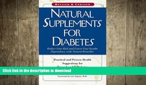 FAVORITE BOOK  Natural Supplements for Diabetes: Practical and Proven Health Suggestions for