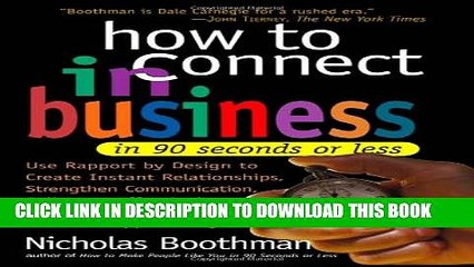 New Book How to Connect in Business in 90 Seconds or Less