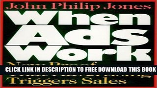 New Book When Ads Work: New Proof That Advertising Triggers Sales