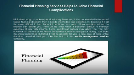 Financial Planning Services Helps To Solve Financial Problems