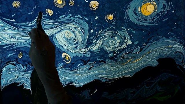 Van Gogh on Dark Water Animation