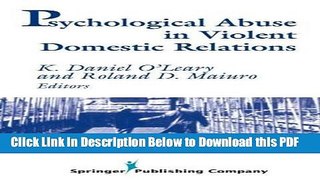 [Read] Psychological Abuse in Violent Domestic Relations Free Books