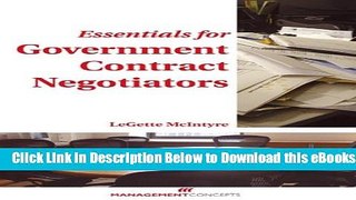 [Reads] Essentials for Government Contract Negotiators Online Ebook