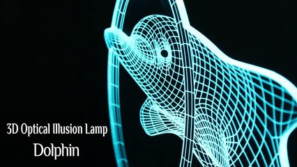 3D Optical Illusion Lamp - Dolphin