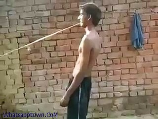 A young man pulling the Tracter