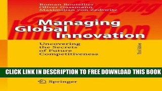 Collection Book Managing Global Innovation: Uncovering the Secrets of Future Competitiveness