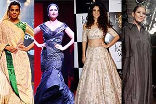 Jacqueline-Manisha-Lara walk the ramp at Lakme Fashion Week