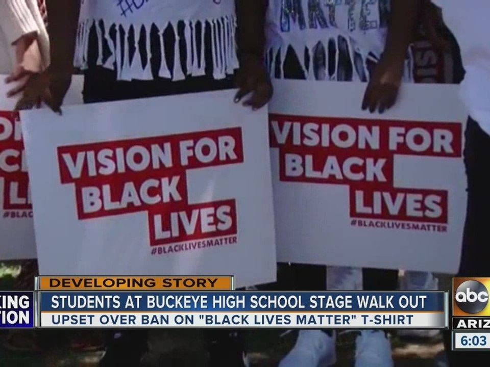 Students stage a walk-out of Buckeye school protesting Black Lives Matter t-shirt