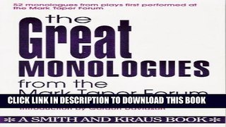 [PDF] The Great Monologues from the Mark Taper Forum (Festival Monologue Series) Popular Colection