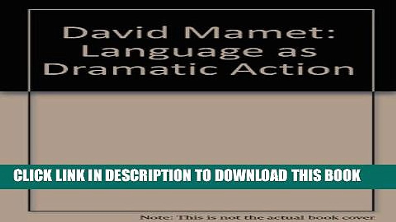 [PDF] David Mamet: Language As Dramatic Action Popular Online