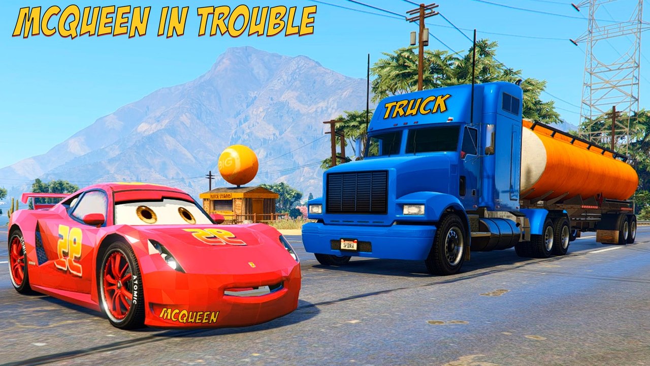 Lightning McQUEEN Truck Trouble! Cars Cartoon for Kids with Spiderman Children Nursery Rhymes Songs