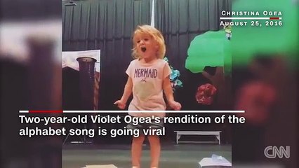 Watch this 2-year-old's dramatic rendition of the ABCs