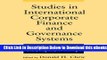 [Reads] Studies in International Corporate Finance and Governance Systems: A Comparison of the