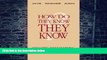 Big Deals  How Do They Know They Know?: Evaluating Adult Learning  Best Seller Books Best Seller