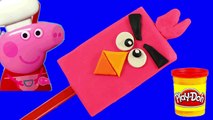 Play Doh Colorful Angry Birds!! - Create ice cream playdoh along Peppa pig toys videos
