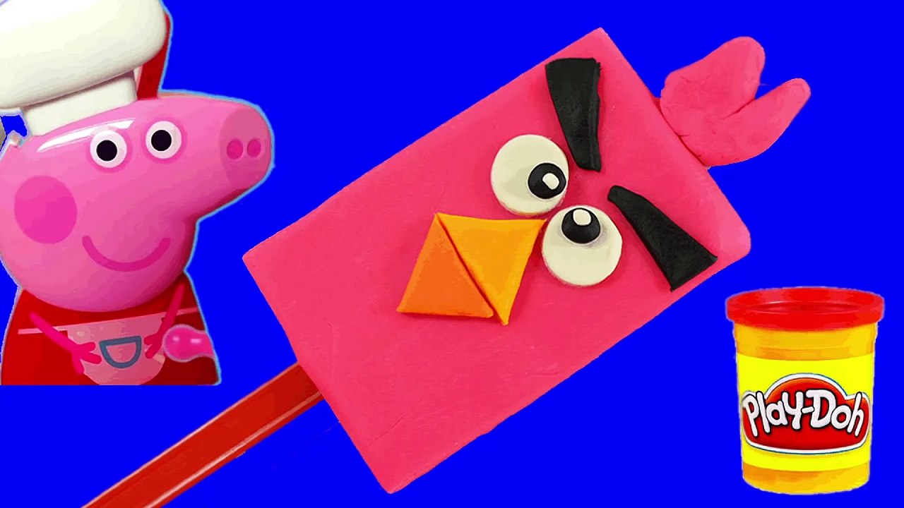 Play Doh Colorful Angry Birds!! - Create ice cream playdoh along Peppa pig toys videos