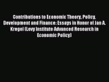 [PDF] Contributions to Economic Theory Policy Development and Finance: Essays in Honor of Jan