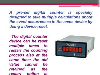 Features of a Six Digit Preset Digital Counter