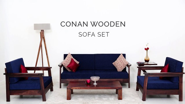 WOODEN SOFA SET - BUY CONAN WOODEN SOFA SET ONLINE FROM WOODEN STREET