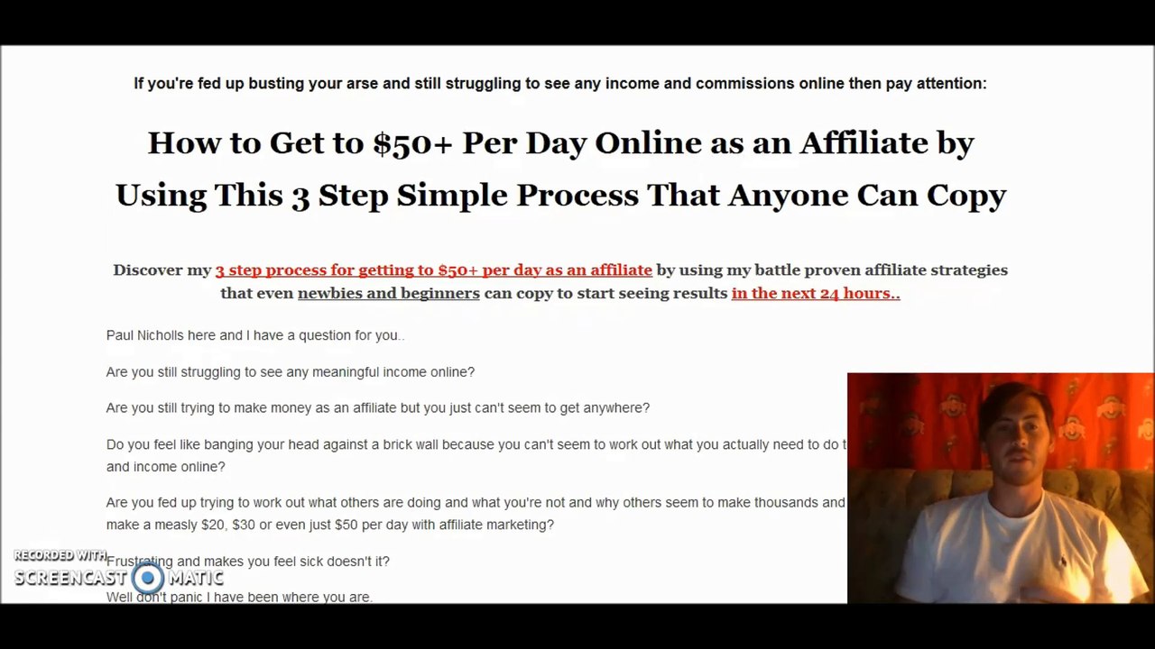 $50+ Per Day Affiliate Guide Product Review - How To Make Money Online