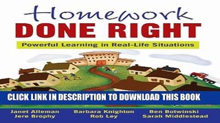 New Book Homework Done Right: Powerful Learning in Real-Life Situations