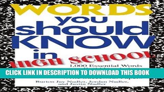 [PDF] Words You Should Know In High School: 1000 Essential Words To Build Vocabulary, Improve