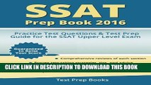 New Book SSAT Prep Book 2016: SSAT Upper Level Practice Test Questions and Test Prep Guide