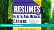 Big Deals  Resumes for Health and Medical Careers  Best Seller Books Most Wanted