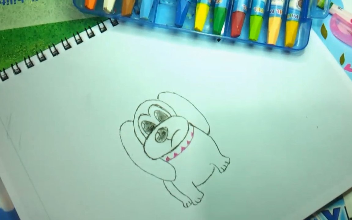 how to draw a cute dog for kids step by step