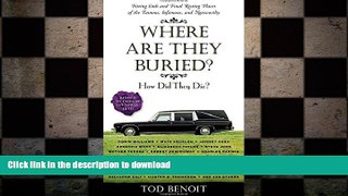 PDF ONLINE Where Are They Buried?: How Did They Die? Fitting Ends and Final Resting Places of the