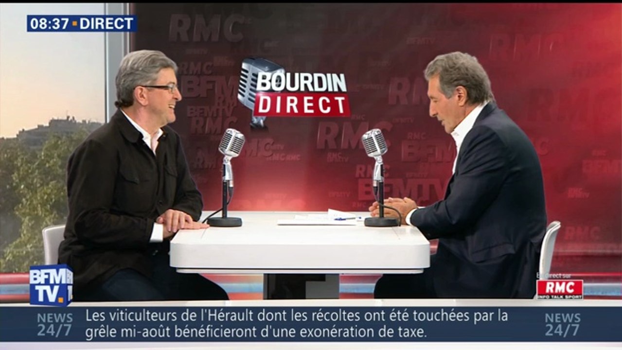 Jean-Luc Mélenchon "Si je suis élu je ne serai pas chanoine de Latran" à Bourdin Direct le 30/08/2016 sur BFM