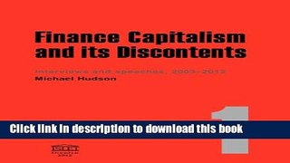Read FINANCE CAPITALISM AND ITS DISCONTENTS  Ebook Free