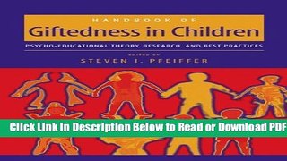 [Get] Handbook of Giftedness in Children: Psychoeducational Theory, Research, and Best Practices
