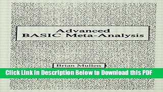 [Read] Advanced Basic Meta-analysis: Version 1.10 Free Books