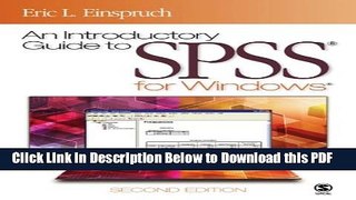 [Read] An Introductory Guide to SPSSÂ® for WindowsÂ® Ebook Free