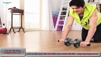 Con lăn tập bụng POWER ROLLER, máy tập cơ bụng tại nhà giá rẻ